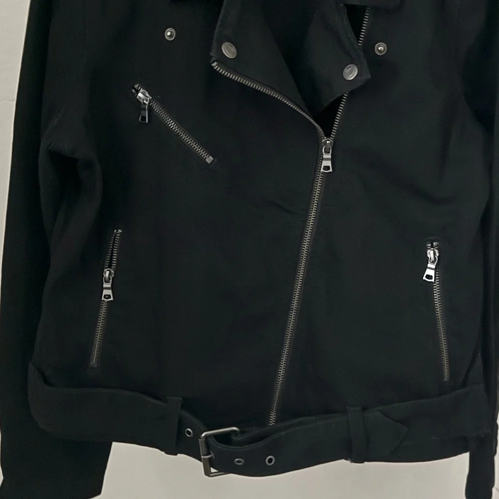 Gap Black Denim Moto Style Jacket - Picture 3 of 5